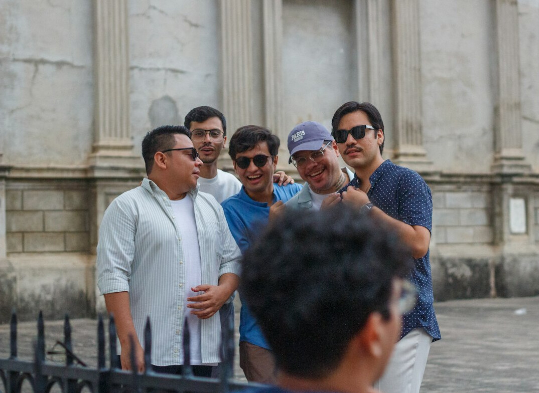group of friends laughing